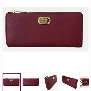 Michael Kors Deep Red Zip Wallet